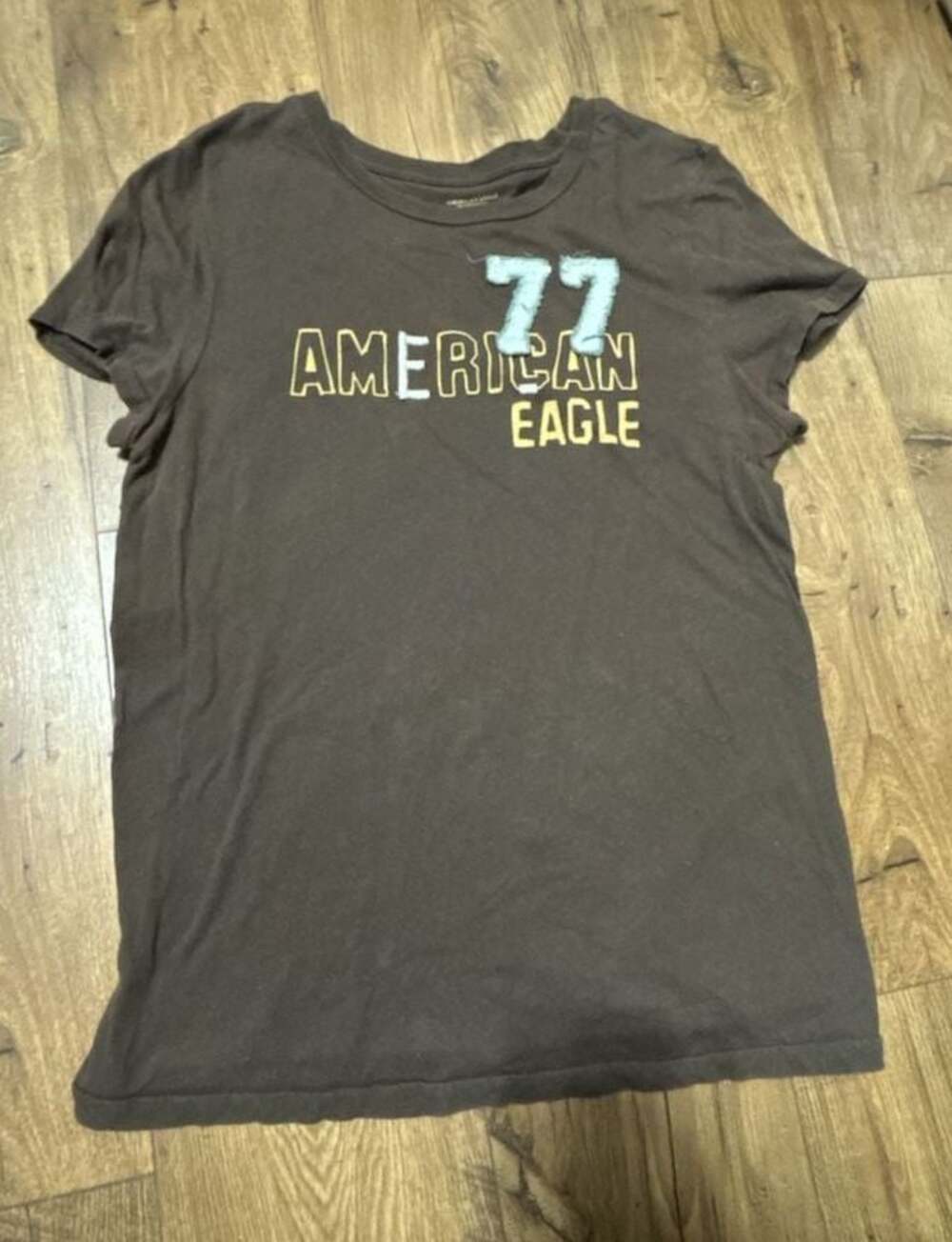 American Eagle Outfitters Women’s Brown Graphic 77 T-Shirt